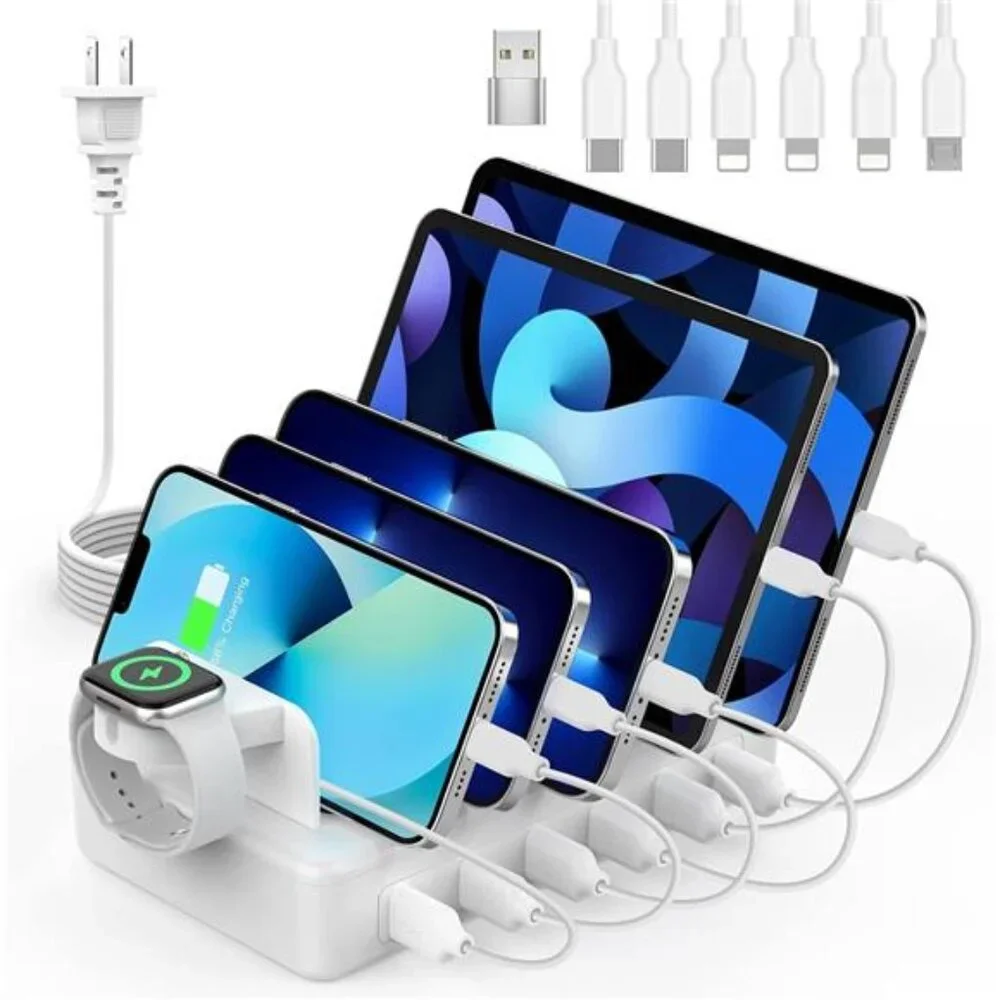CREATIVE DESIGN Charging Station for Multiple Devices,50W 6 Ports Charging Dock